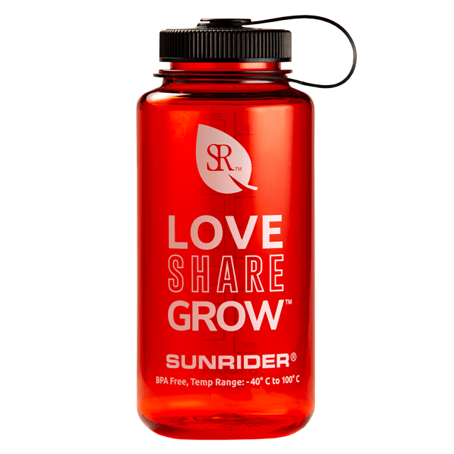 Shaker Bottle Red with Flat Cap 12 / 16 / 32 oz | By Sunrider 32 oz / 946 ml