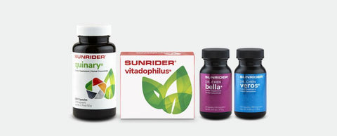 Sunrider Herbal Supplements Quinary Bottle Vitadophilus Box Bella Bottle and Veros Bottle