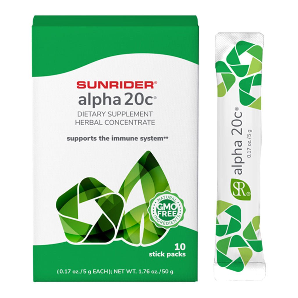 NOW AVAILABLE Alpha 20C Powder | Immune System Supplement by Sunrider NOW AVAILABLE Powder | 10 Packs | 0.17 oz/5 g each bag